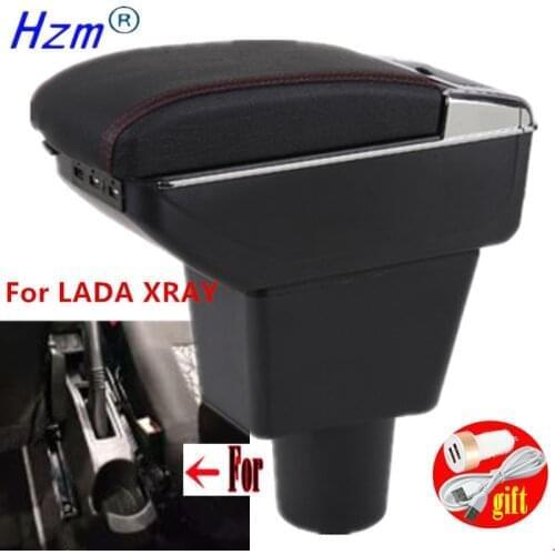 For LADA XRAY Armrests box For LADA XRAY central storage box Retrofit parts Car Armrest with USB Accessories Easy to install