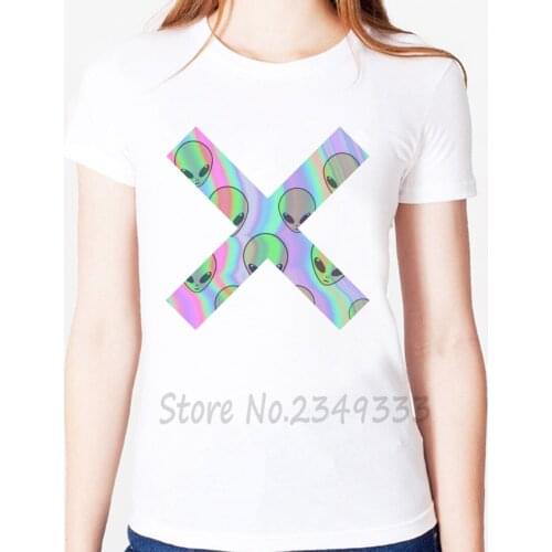 Alien cross Print Women tshirt Modal Casual Funny t shirts For Lady Top Tee Drop Ship SH-3