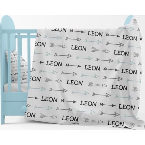 Name Personalized Baby Blanket Swaddling Cotton Baby Swaddle Set Crib Cot Bed Cover Newborn Cartoon Bedding Set Baby Gift