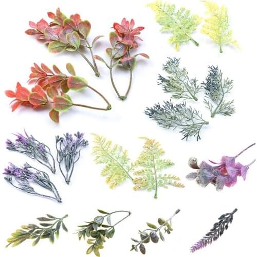 5Pcs/Set Artificial Plastic Flowers Plants Greenery Simulation Flower Headwear Garland Accessory Crafts Home Decoration
