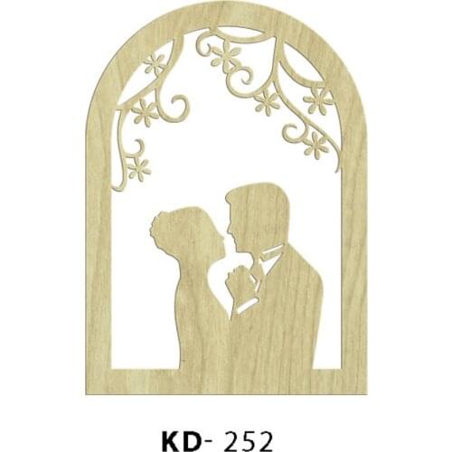 KD252 Valentine 'S, Male-Female Window Wood Package Ornament