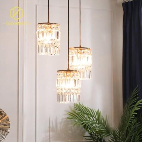 Nordic chandelier all copper simple living room bedroom dining room study dining room lamp