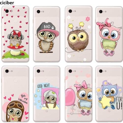Cute Owl Phone Case For Google Pixel 5 4a 4 3a 3 2 XL Soft Silicone TPU Cover for Pixel 5XL 4XL 3XL 2XL Fashion Protect Fundas