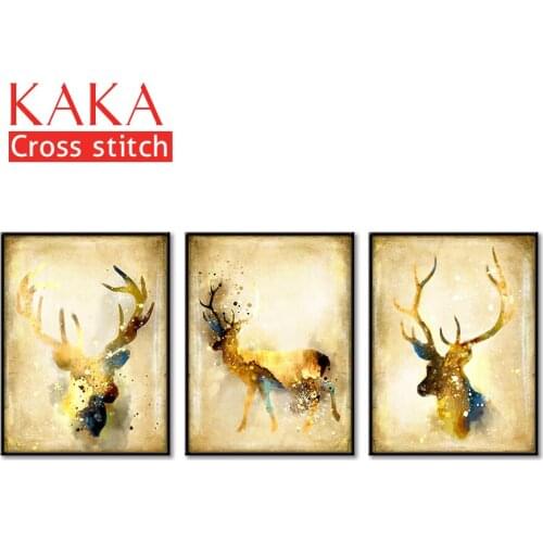 Cross stitch kits,Embroidery needlework sets with printed pattern,11CT-canvas for Home Decor Painting,Animals Full NCKA066