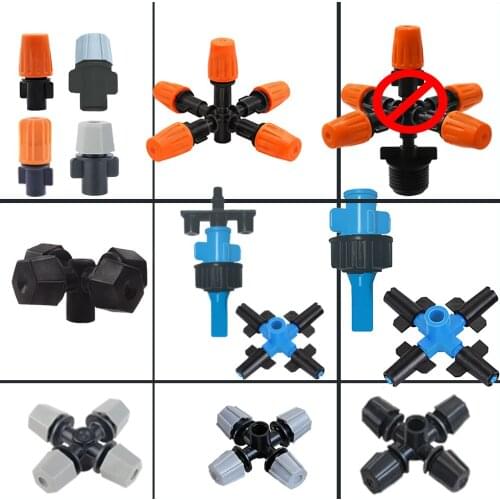 5-Head POM Atomization Nozzle Water Adjustable Fog Control Sprayer DIY Micro Drip Irrigation Plant Garden Mist Sprinkler Adapter