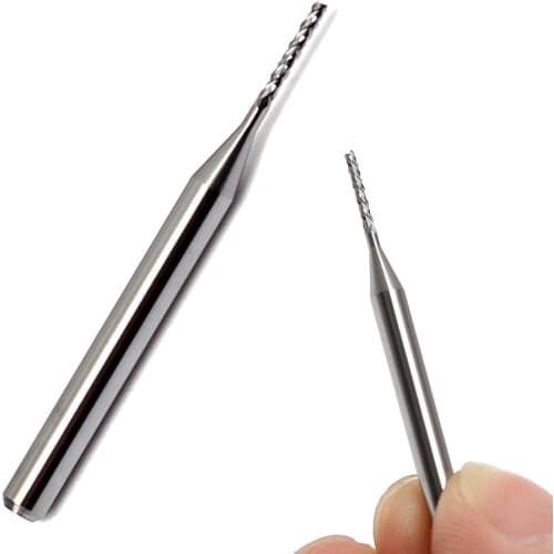 Newest 10pcs 1mm High Quality Carbide End Mill Engraving Bits For CNC PCB Rotary Burrs Silver Color Promotion