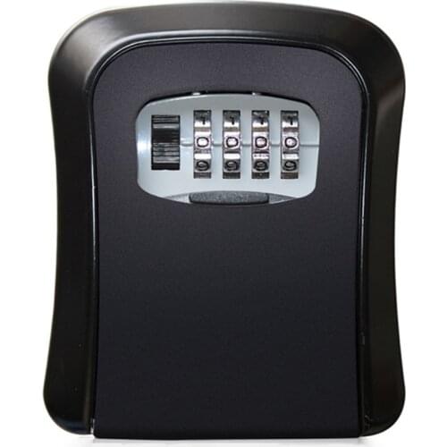 Wall Mounted 4 Digit Push-Button Resettable Combination Password Code Lock Safe Key Storage Box Outdoor Organizer Container