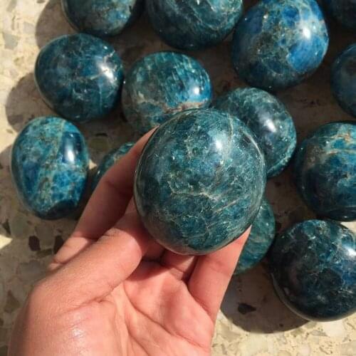 1PCS Natural Blue Apatite Crystal Gemstone Reiki Healing Chakra Crystal Freeform Polished Palm Stone Wholesale