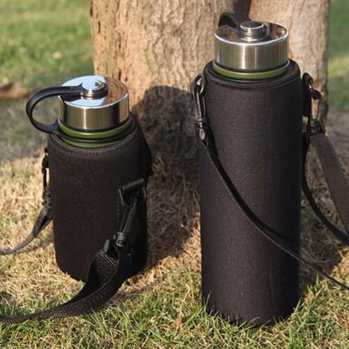 610-1500ML water bottle cover neoprene bag sports bottle cover insulated bag carrier with shoulder strap insulated cover bag