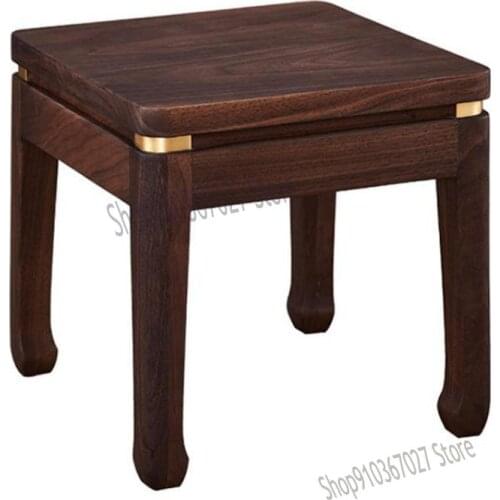 New Chinese Black Walnut Stool Solid Wood Small Bench Home Low Stool Light Luxury Style Shoe Changing Stool