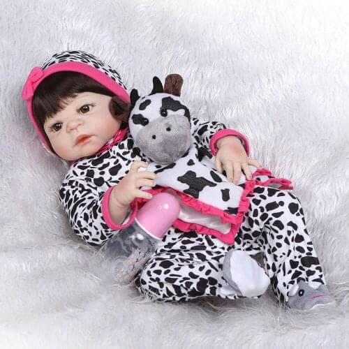 NPK dolls reborn 23" full silicone reborn baby girl dolls toys for child gift oyuncak bebek can bathe bonecas