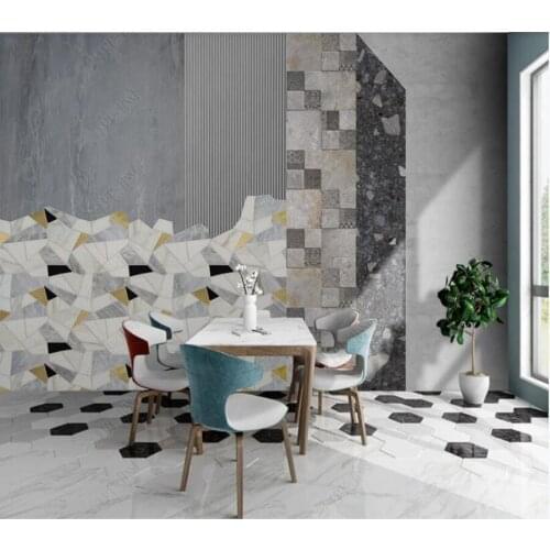 Papel de parede minimalist light luxury high-end tile trend mosaic marble 3d wallpaper children bedroom wall papers home decor