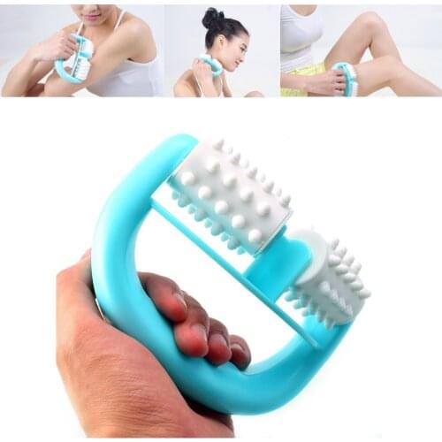 Blue D Type Fat Control Roller Massager Cellulite Leg Abdomen Neck Buttocks Fast Anti Cellulite Massage Relaxation Dermaroller
