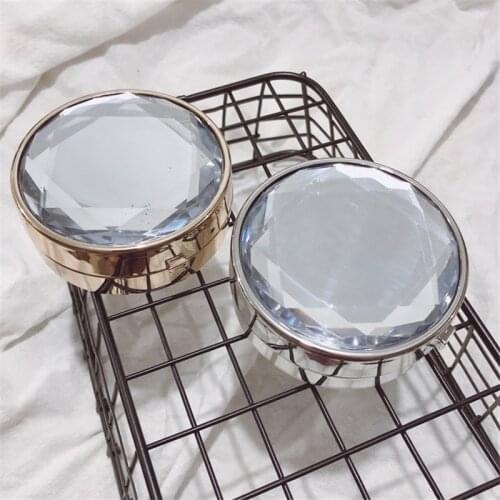 Diamond trim Luxury contact lens case with mirror Charming contact lens case Cosmetic contact box Contact lens travel case