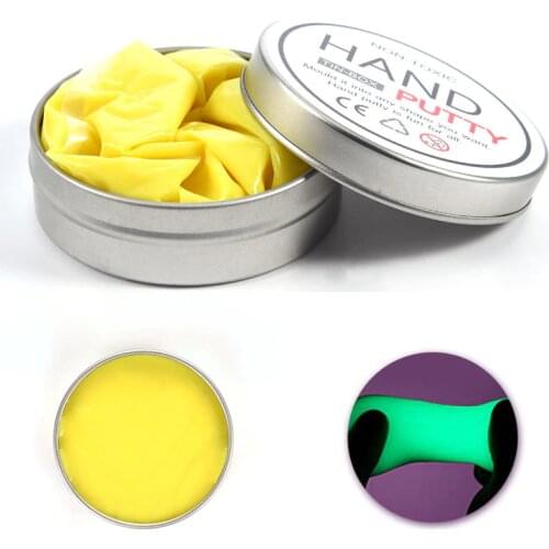 Hand Putty Luminous Slime Play Dough Rubber Mud Polymer Children Kids Gift Adult Relief Focus Anxiety Stress Toy Yellow