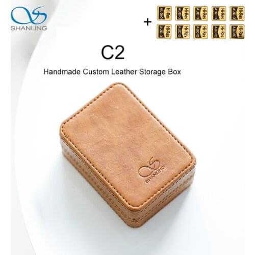 SHANLING C2 Leather Carrying Case Storage Box for ME100 Earphones Portable Pressure Box