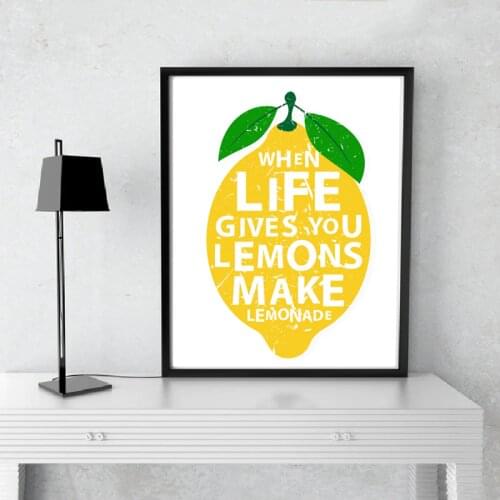 Modern When Life Gives You Lemons Make Lemonades Kitchen Decor Canvas Painting Prints Poster Wall Art Pictures Home Decorative