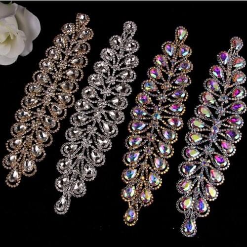 Cusack Crystal Rhinestones Applique for Wedding Dress Bridal Costumes Sew on DIY Crafts Flatback