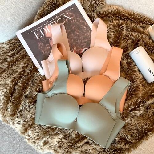 Wriufred U-shaped cup nude and comfortable underwear female baby cotton lace bra seamless breastfeeding adjustment lingerie