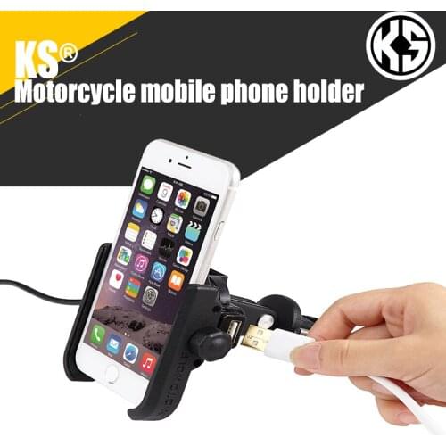KS motorcycle electric bicycle riding universal fixed navigation holder aluminum alloy mobile phone bracket