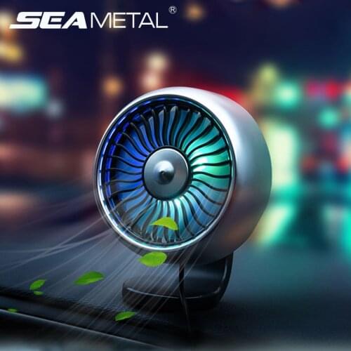 USB Car Fan Interior Dashboard Seat Back Cooling Fan LED Lamp Atmosphere Lights For Summer Auto Fan Air Outlet Vent Accessories