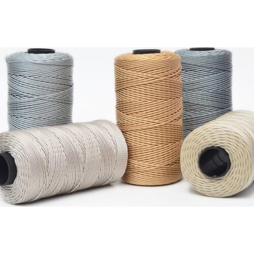 100g 1.5mm Colorful Thread Cord Handmade Crafts DIY Beige Twisted Cotton Macrame Cord Twine Rope String Home Textile Decoration