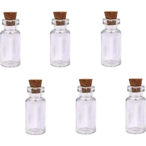 100pcs cute Mini Clear Cork Stopper 2ml Glass Bottles Vials Jars Containers Small Wishing Bottle