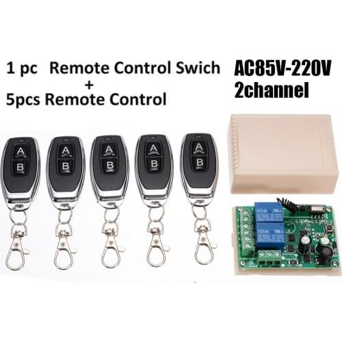 Wireless Remote Control Switch 433MHZ DC 12V 2CH Relay Receiver Module +RF Remote Transmitter for Garage Door Remote Switcher