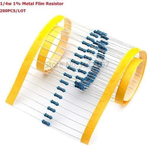 200PCS 1/4W 47K ohm resistor +/- 1% 1/4w 47KR ohm Metal Film Resistors / 0.25W Watt color ring resistance Carbon Film