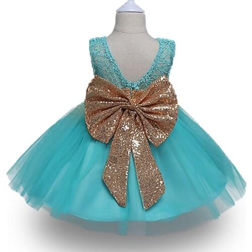 2017 Baby Dresses Girl Wedding Christening Newborn Baby Girl Dress White Sleeveless Lace Bow First Birthday Party Princess Dress