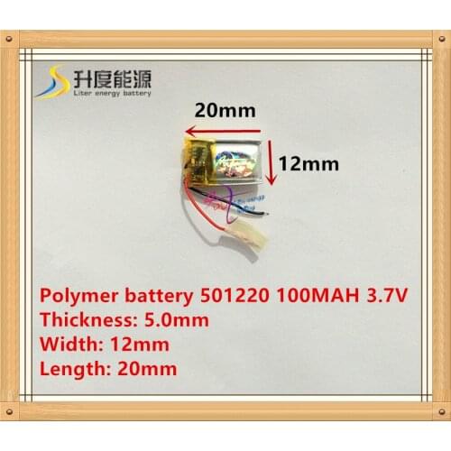 3.7V 501220 051220 WEP200 WEP210 WEP301 Bluetooth Headset 3D glasses battery 100MAH