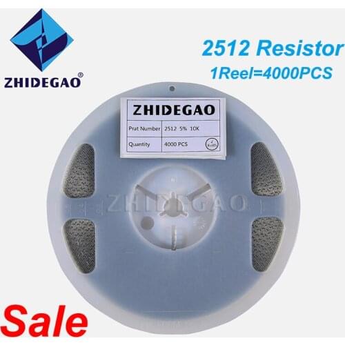 4000Pcs 2512 0R ~ 10M SMD Chip Fixed Resistor 5% 1W 1R 0R 10R 100R 1 0 10 100 ohm 1K 2.2K 4.7K 10K 100K 1M 10M High Quality