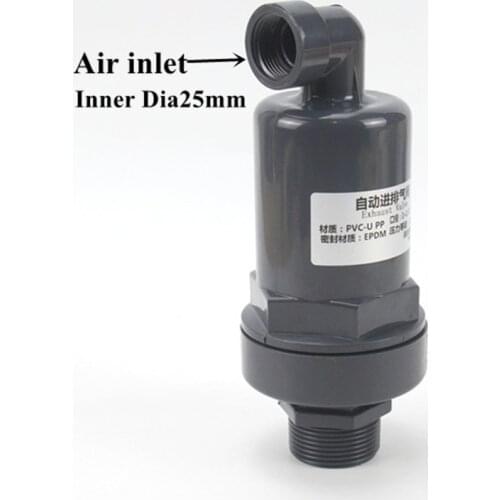 20-63mm Male thread Air inlet valve PVC plastic automatic Automatic Air Regulating valve Industrial Equipment Connection 1 Pcs