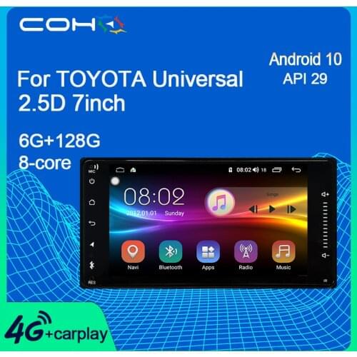 COHO For TOYOTA Universal 2.5D 7inch Car Multimedia Player Gps Navigation Radio Coche Android 10.0 Octa Core 6+128G