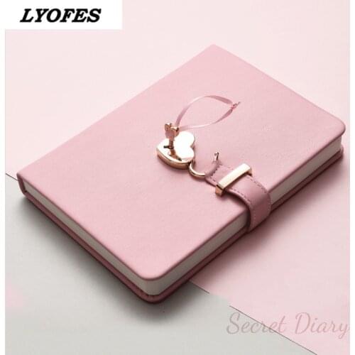 Secret Notebook Ruled Journal Lined Diary With Lock Creative Gift Heart Lock weekly planner cute notebook notebook planner