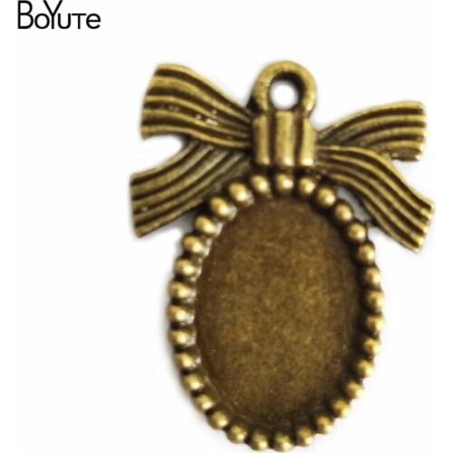 BoYuTe (50 Pieces/Lot) 10*14MM Oval Cabochon Base Pendant Blank Vintage Diy Jewelry Accessories Parts fit Necklace Bracelets