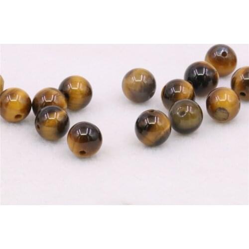 Factory Price Natural Stone Brown Gold Tiger Eye Agat Round Beads 16" Strand 4-14MM Pick Size for Jewelry Making Y1116