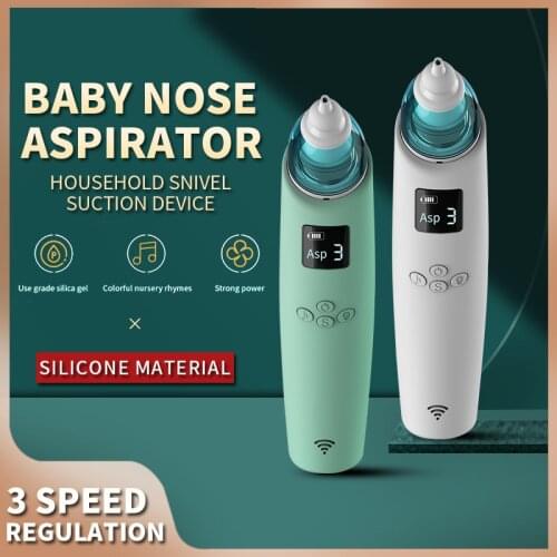 Baby Nasal Aspirator Newborn Electric Nasal Aspirator Infant Nasal Congestion Clean Up Tool LED Display With Music Nose Cleaner