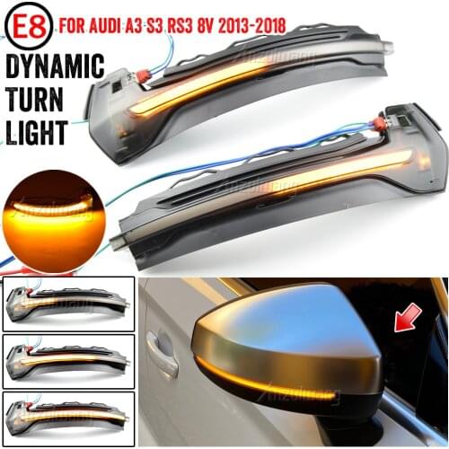 For AUDI A3 S3 RS3 8V 2013 - 2018 2019 Car LED Dynamic Turn Signal Light Side Wing Rearview Mirror Indicator Blinker Lamp