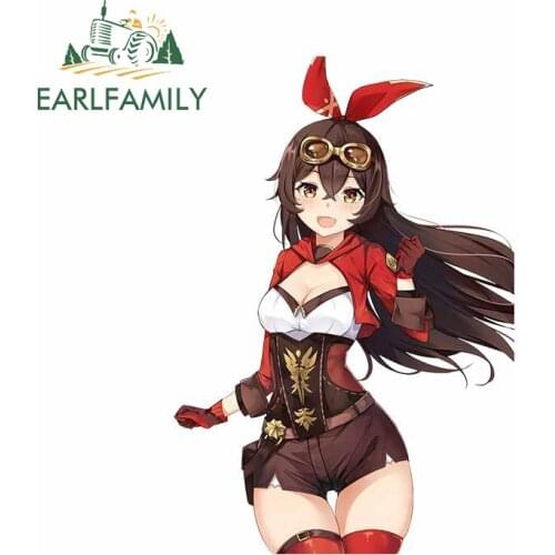 EARLFAMILY 13cm x 9cm for Genshin Impact Car Stickers Refrigerator Decal Cartoon Funny Sticker Waterproof Occlusion Scratch