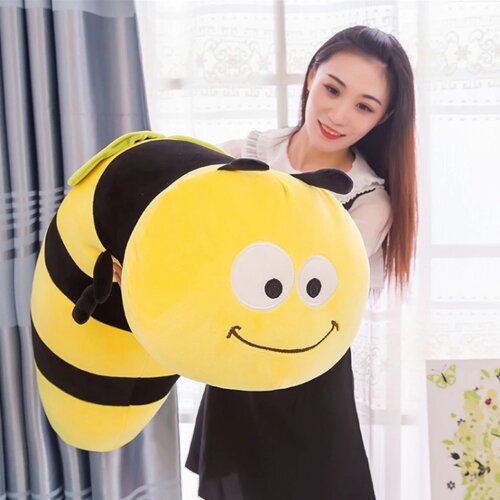 Fancytrader Lovely Animal Little Bee Plush Doll Stuffed Cartoon Yellow Honeybee Toy Pillow Gift for Kids 35inch 90cm