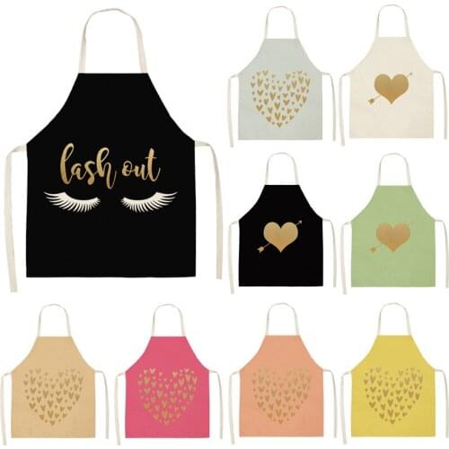 Heart and eyelashes pattern Apron for children kids apron For home and kitchen House cleaning customizable apron Child apron
