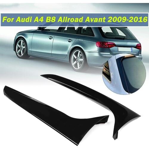 Gloss Black Rear Window Side Spoiler Wing Fit For Audi A4 B8 Allroad Avant 2009 2010 2011 2012-2016
