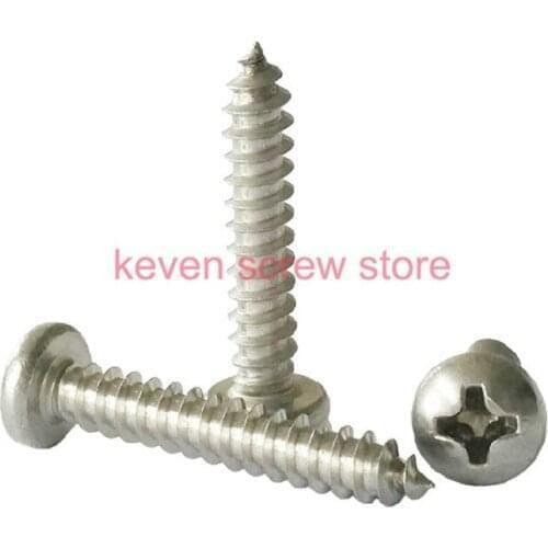 50pcs/lot Metric Thread M3.9x30mm M4.2x25mm M4.8x45mm M5.5x35 304 Stainless Steel Self tapping screws Pan Head Cap Screw Bolts