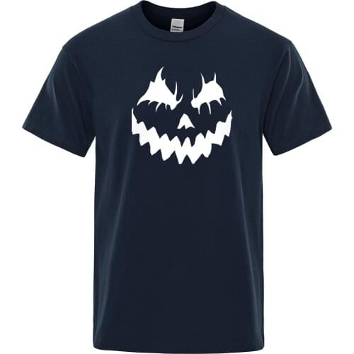 Fashion Mens T-Shirts Horror Halloween Man T Shirts Hip Hop Tops creepy evil face Male Brand Tshirt Summer Cotton Man Tee Shirt