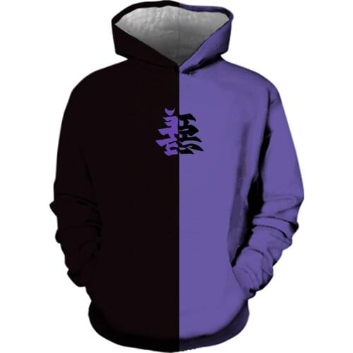 Mens Long Sleeve Hoodie Fashion Hoodie3d Digital Print National Style Good and Evil Hoodie