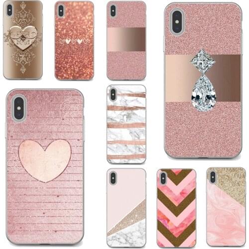 Soft Cases Cover For Xiaomi poco X3 nfc F2 Pro M3 Mi 5X 6X Max Mix 1 2 2S 3 Mi5 Mi6 Mi3 Mi4 beautiful-Gold-Pink-rose-Glitter