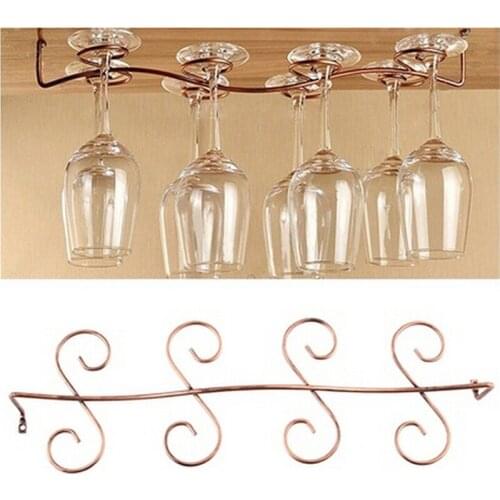 New 1PC 6/8 Wine Glass Rack Stemware Hanging Under Cabinet Holder Bar Kitchen Screws
