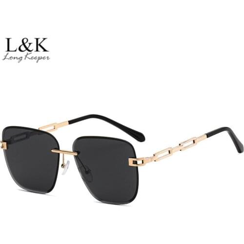 Vintage Gradient Sunglasses Women Gafas De Sol Mujer New Fashion Oversize Square Eyeglasses Female Rimless Eyewear Outdoor