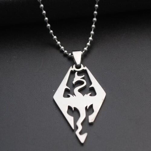 Simple Dragon necklace pendant men stainless steel large statement necklace fashion chain necklace jewelry on the neck wholesale